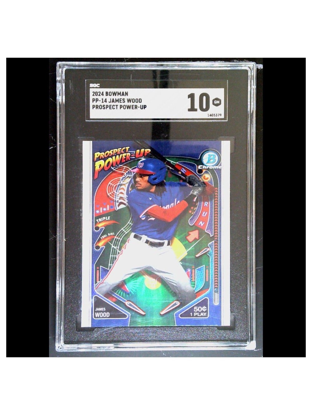 James Wood #PP-14 SGC 10 2024 Bowman Prospect Power-Up Washington Nationals